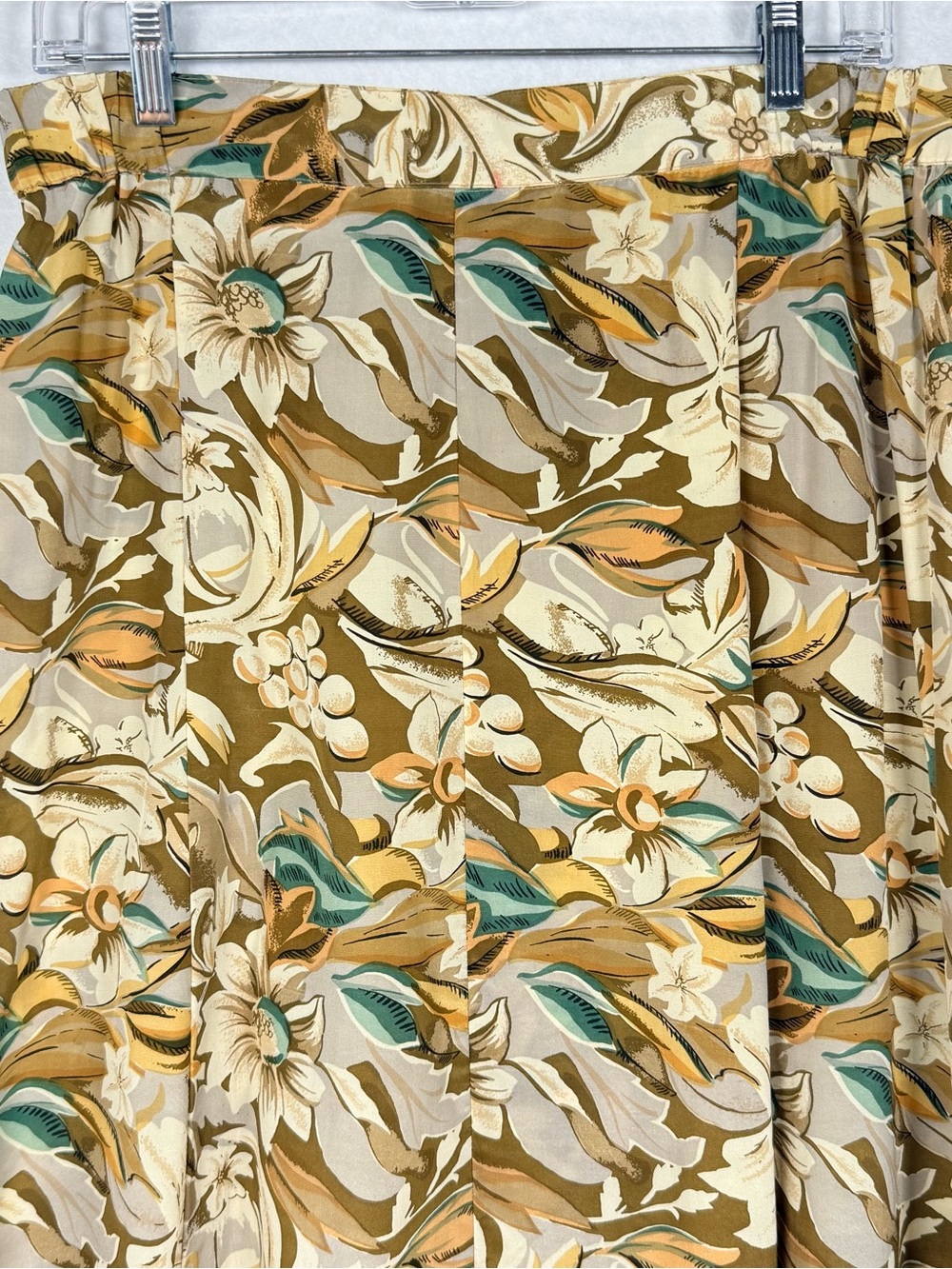 FU DA 100% Silk Floral Midi Skirt Button Front Vintage Y2K M - Picture 6 of 11